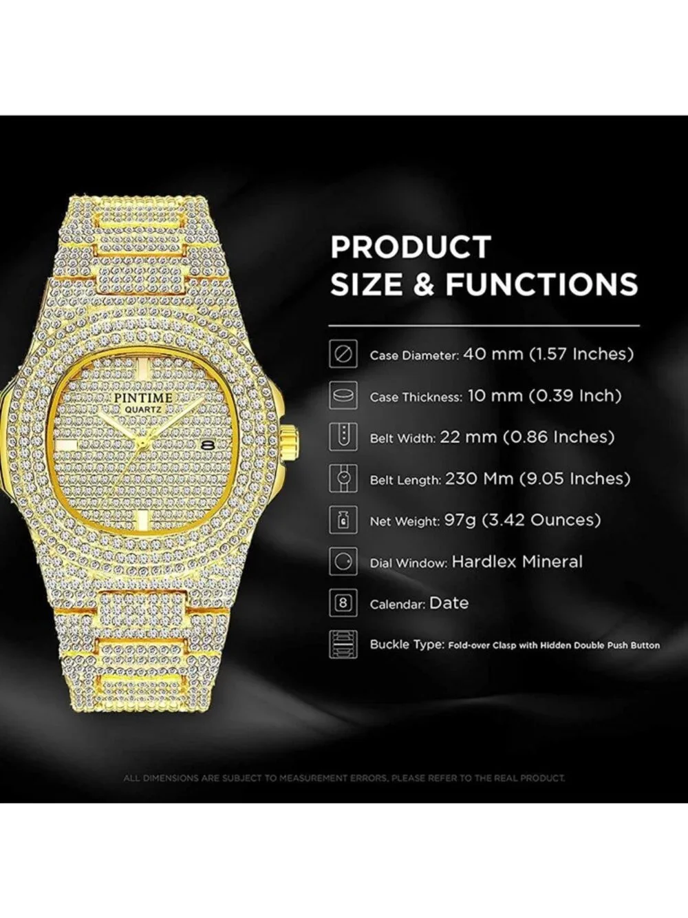 Luxury Unisex Big Face Crystal Diamond Watch | Elegant Timepiece for Men & Women
